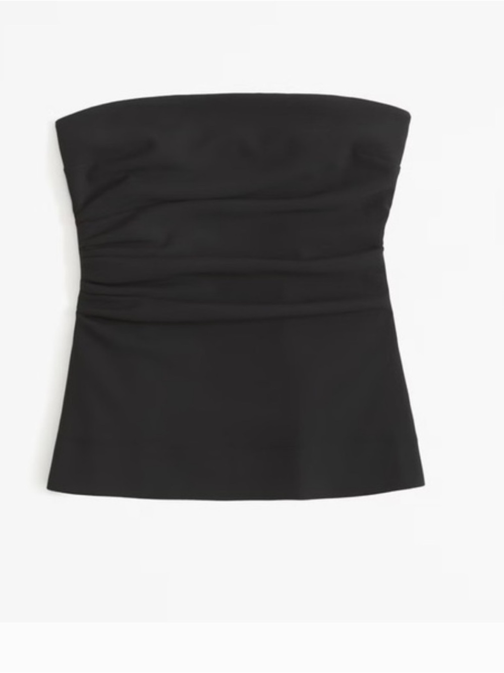 Abercrombie & Fitch Strapless Black Ruched Bandeau Top